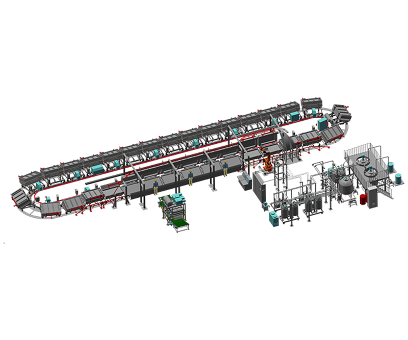 Automatic production line for polyurethane foam